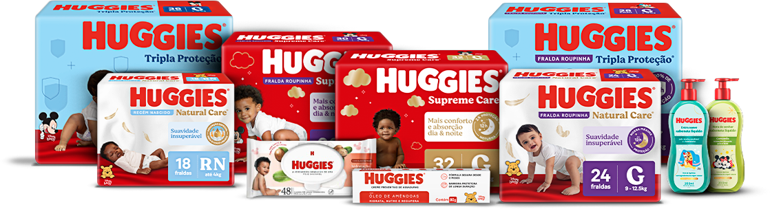 Produtos da linha Huggies